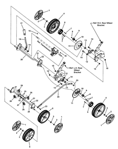 Front And Rear Wheels Group Diagram and Parts List for 7800662-BTXPV22700E 2010 Briggs and Stratton Lawn Mower